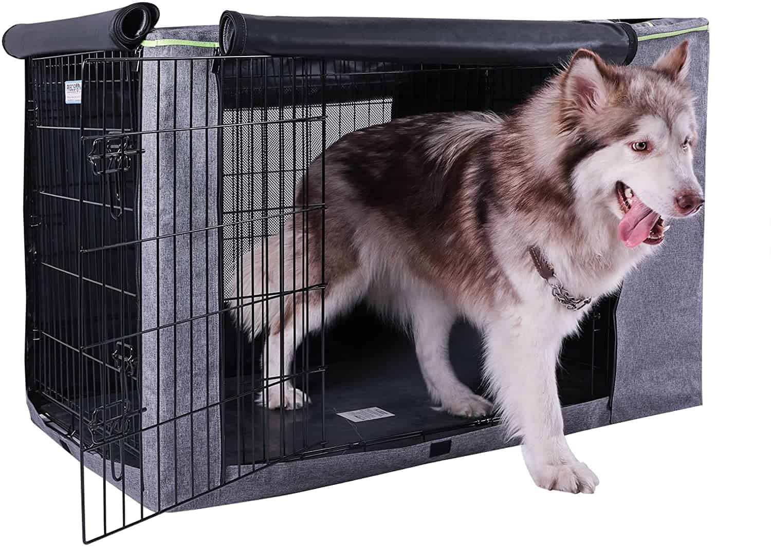 Metal dog crate with cover