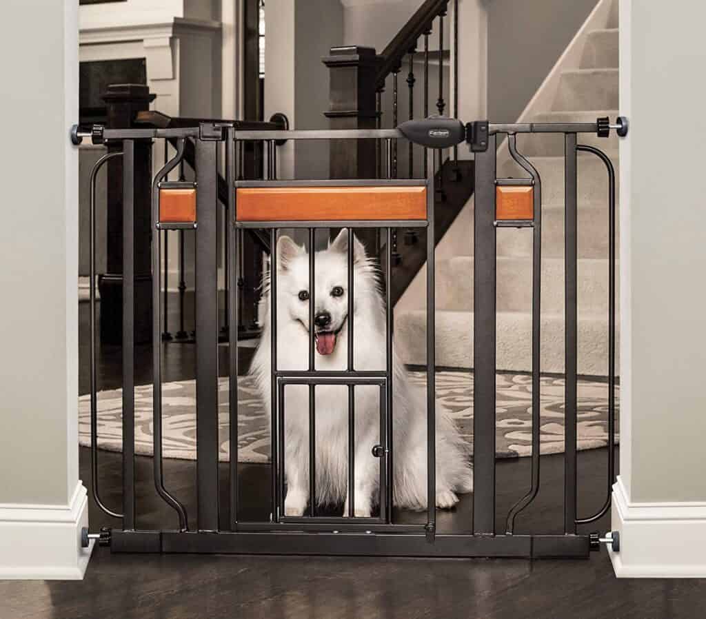 Indoor safety dog gate.