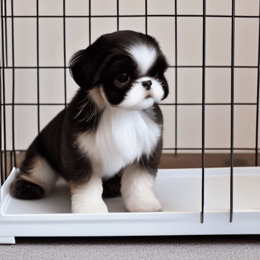 JasperArt Puppy in a crate